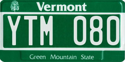 VT license plate YTM080
