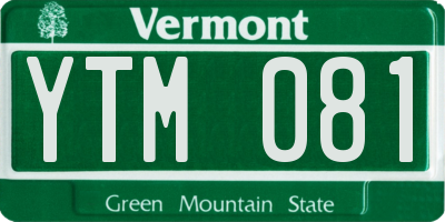 VT license plate YTM081