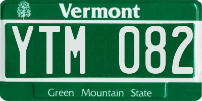 VT license plate YTM082