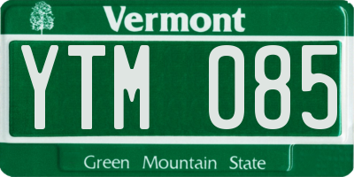 VT license plate YTM085