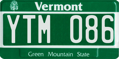 VT license plate YTM086