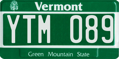 VT license plate YTM089
