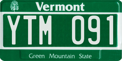 VT license plate YTM091