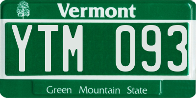 VT license plate YTM093