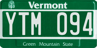 VT license plate YTM094
