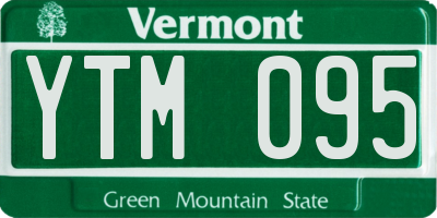 VT license plate YTM095