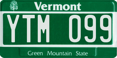 VT license plate YTM099