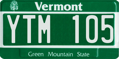 VT license plate YTM105