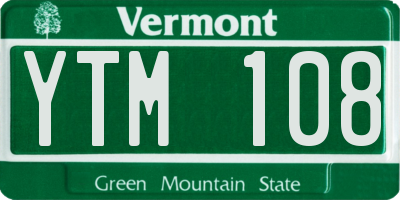 VT license plate YTM108
