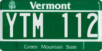 VT license plate YTM112