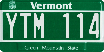 VT license plate YTM114