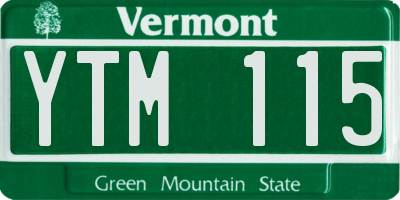 VT license plate YTM115