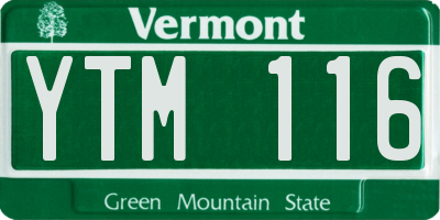 VT license plate YTM116