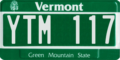 VT license plate YTM117