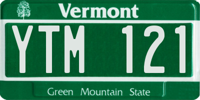 VT license plate YTM121