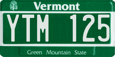 VT license plate YTM125