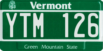 VT license plate YTM126