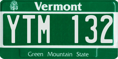 VT license plate YTM132