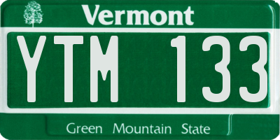 VT license plate YTM133