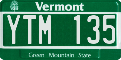 VT license plate YTM135