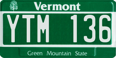 VT license plate YTM136