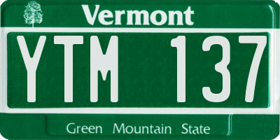VT license plate YTM137