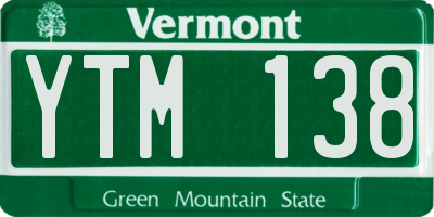 VT license plate YTM138