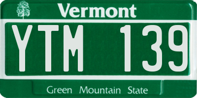 VT license plate YTM139