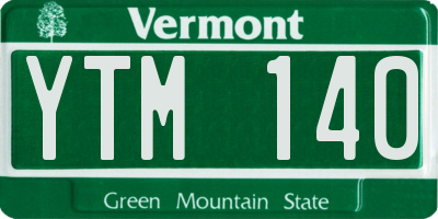 VT license plate YTM140