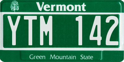 VT license plate YTM142