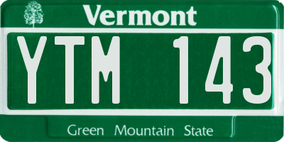 VT license plate YTM143