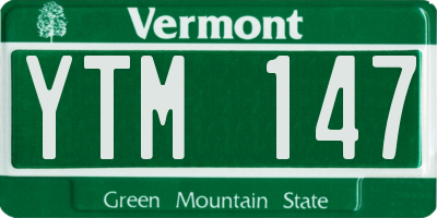 VT license plate YTM147