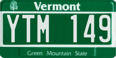 VT license plate YTM149