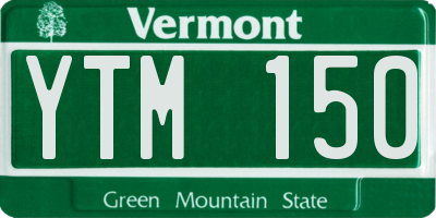 VT license plate YTM150