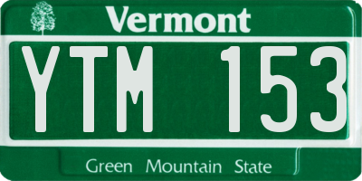 VT license plate YTM153