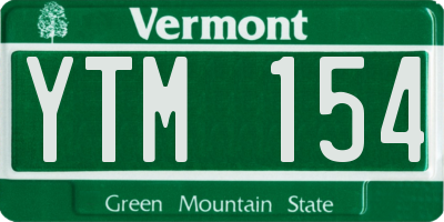 VT license plate YTM154