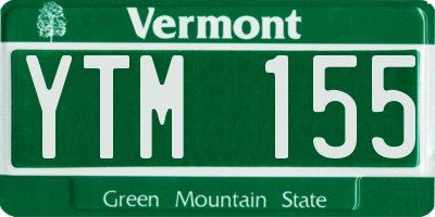 VT license plate YTM155