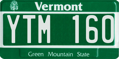 VT license plate YTM160