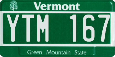VT license plate YTM167
