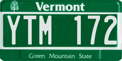 VT license plate YTM172