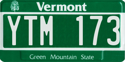 VT license plate YTM173