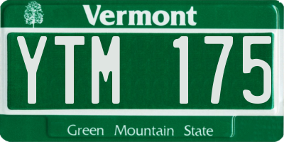 VT license plate YTM175