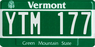 VT license plate YTM177