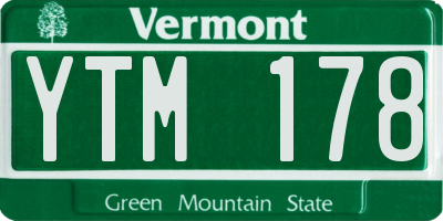 VT license plate YTM178