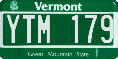 VT license plate YTM179
