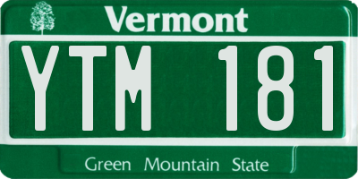 VT license plate YTM181