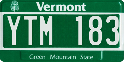 VT license plate YTM183