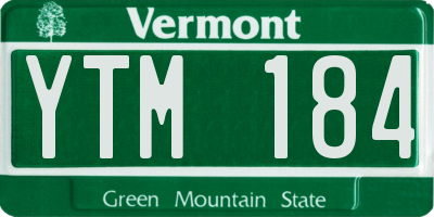 VT license plate YTM184