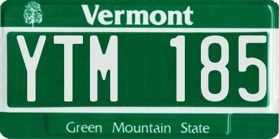 VT license plate YTM185