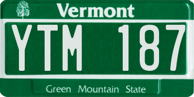 VT license plate YTM187